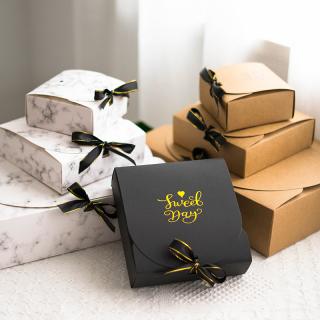 1pc Creative Simple marble style Gift box Creative Kraft Paper DIY gif_1